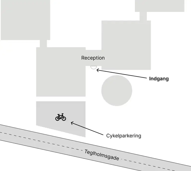 Kort over kontorlokation ved Teglholmen